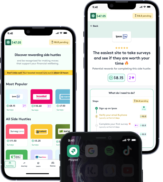 Phone with Prograd app installed screenshots